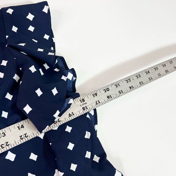 Vineyard Vines Dress Women's Size 4 Navy White Flutter Sleeveless Ruffle Shift - Picture 5 of 9